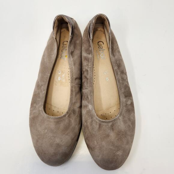 Gabor Women Tan Suede Slip On Comfort Flats Size UK 5 US 7.5 Closed Round Toe - Picture 2 of 8